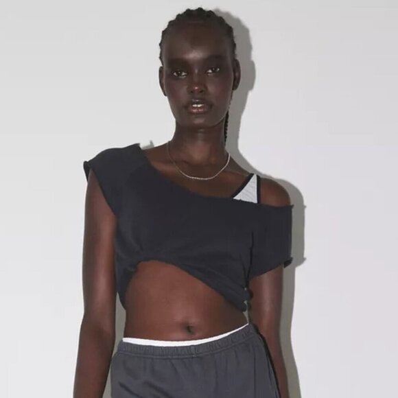 NWT UO Out From Under Raglan Orange Short Sleeve Sweatshirt - Picture 4 of 6